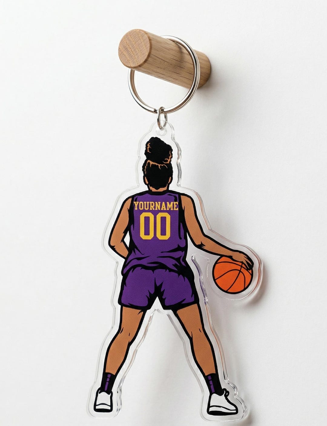 Personalized Basketball Keychain, Custom Player Name Number Keyring ...