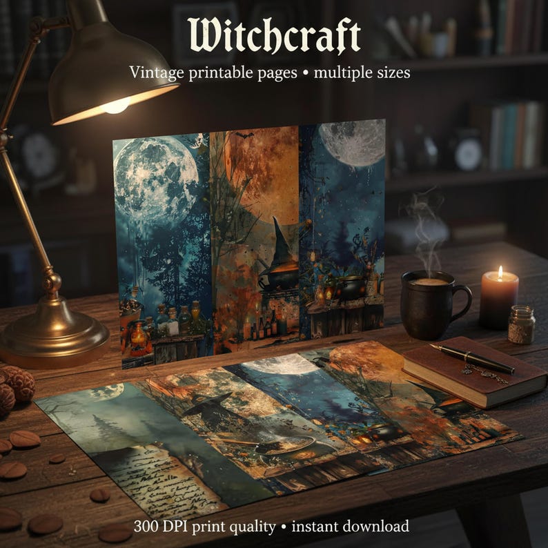 Witchcraft Junk Journal Kit, Printable Grimoire Spell Book Pages ...