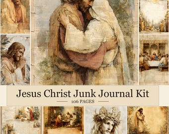 Páginas para diario de Jesucristo, kit imprimible cristiano, paquete de efímeros bíblicos, papeles para álbum de recortes de fe, diario devocional