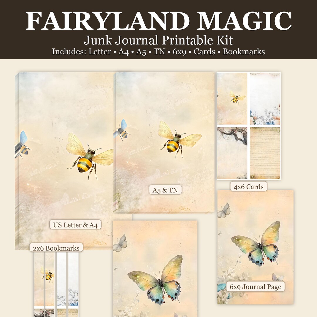 Fairyland Junk Journal Kit | Magic Junk Journal Pages | Whimsical ...