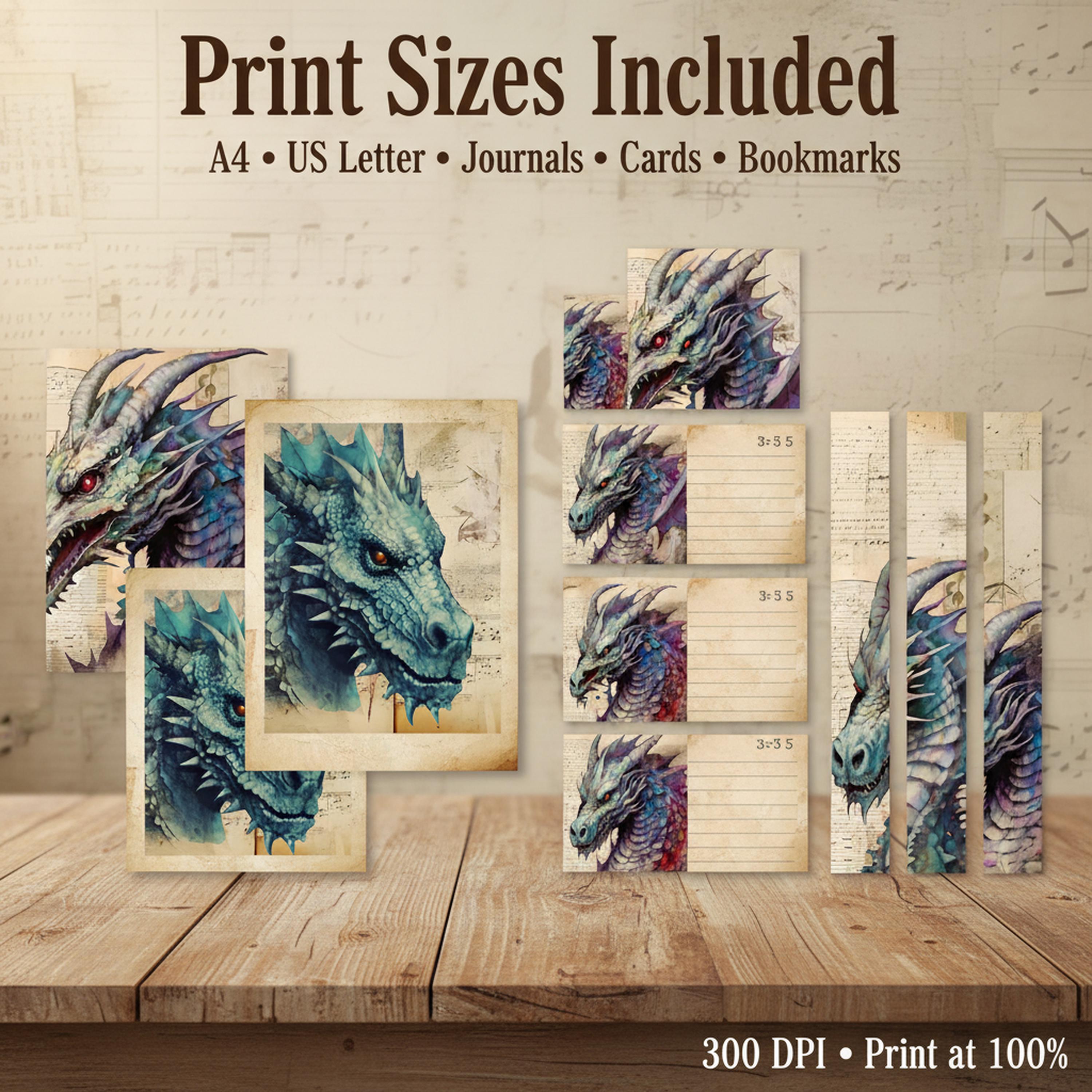 Dragon Junk Journal Kit | Printable Fantasy Journal Pages | Mythical ...