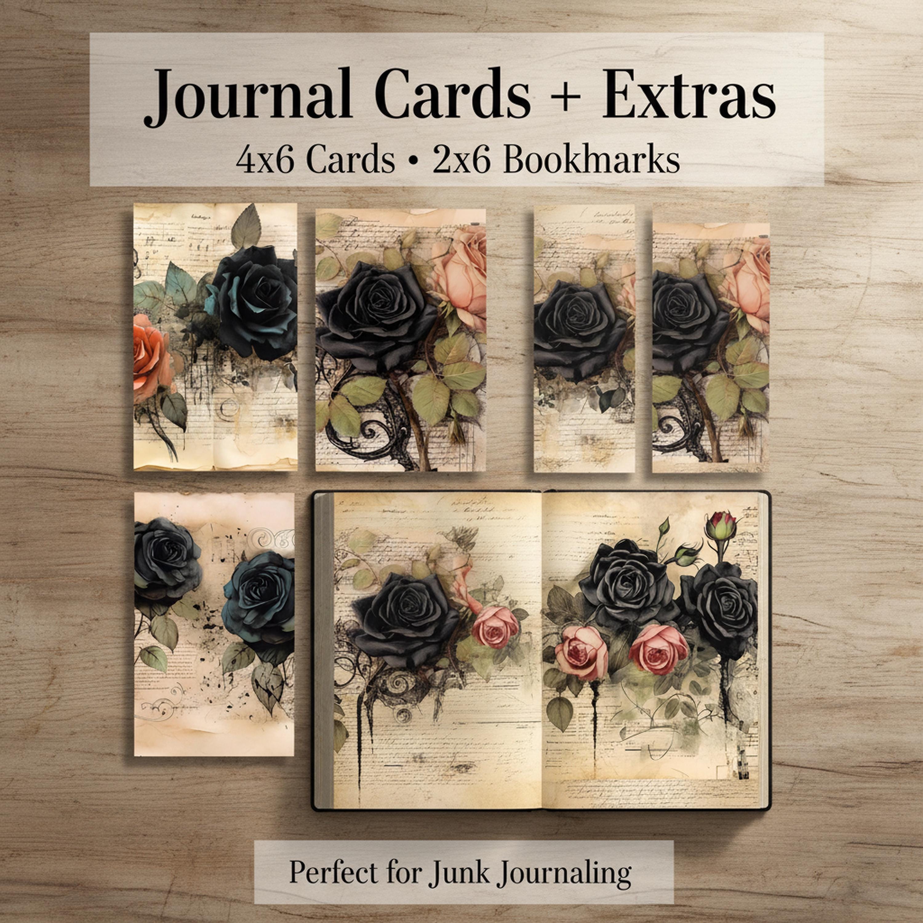 Dark Roses Junk Journal Kit • Printable Gothic Pages, Moody Victorian ...