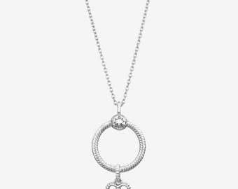 February Birthstone O Pendant Set  Necklace ALE S925 Gift bag