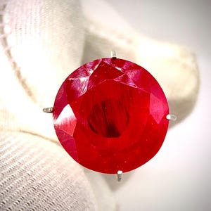 6 peace lord Deep Red Lab Created Ruby Round Cut | Vivid Faceted Ruby Gemstone | Loose Ruby for Jewelry Making | July Birthstone Gift