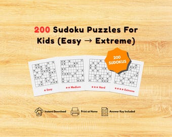 子供向け印刷可能数独 200問数独パズルブック 簡単な数独ワークシート 子供向け脳トレゲーム 印刷可能なパズルブック ホームスクールアクティビティ