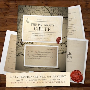 Revolutionary War Spy Mystery Game, Printable Culper Ring Escape Room for Teens, American Revolution History Puzzle, Homeschool PDF