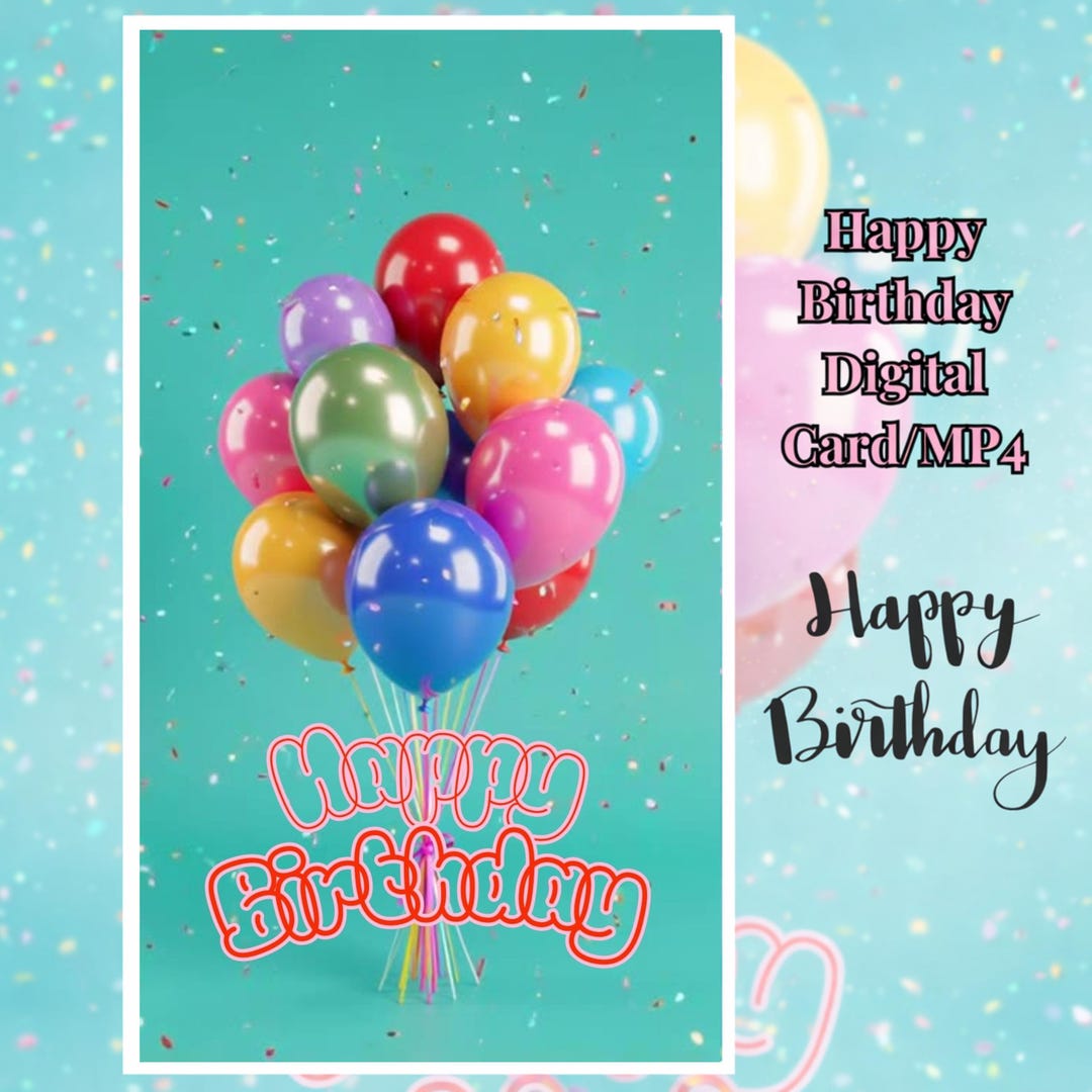 Happy Birthday Greeting | Video Card MP4 | Digital Message Card - Etsy