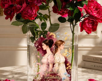Sense and Sensibility Acrylic Book Vase, Sense and Sensibility Book, Acrylic Flower Vase, Christmas Gift, Gift For Book Lovers