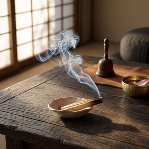 Soporte de cerámica Palo Santo Wabi Sabi Smudge Bowl Zen Meditación Japandi Decoración de la habitación