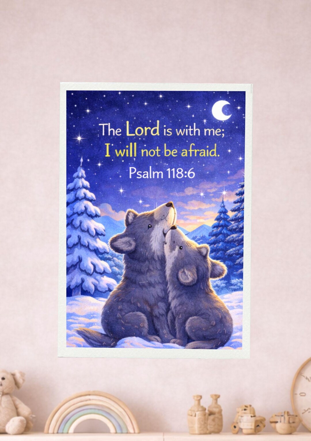 Christian Nursery Wall Art, Brave Wolves, Psalm 118:6 (digital Download ...