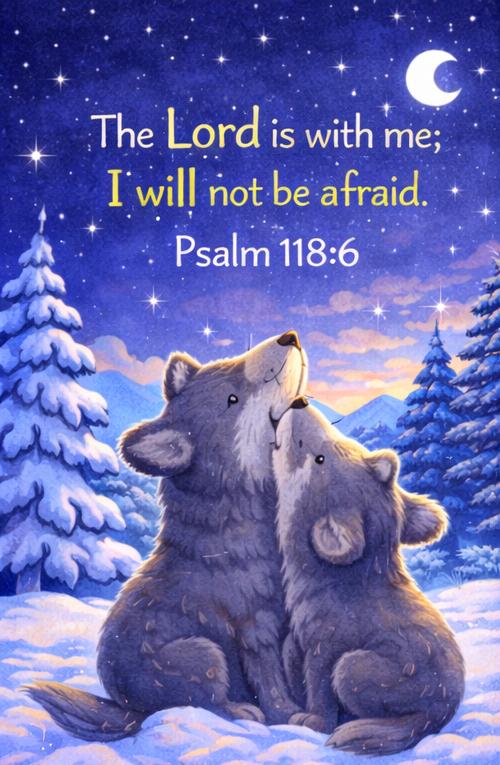 Christian Nursery Print – Brave Wolves, Psalm 118:6 (digital Download ...