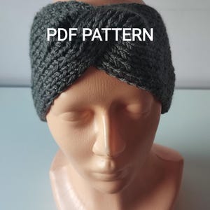 Crochet Pattern Twisted Headband PDF, Ear Warmer Tutorial, Turban Style Headwrap, Easy Crochet Pattern for Beginners.