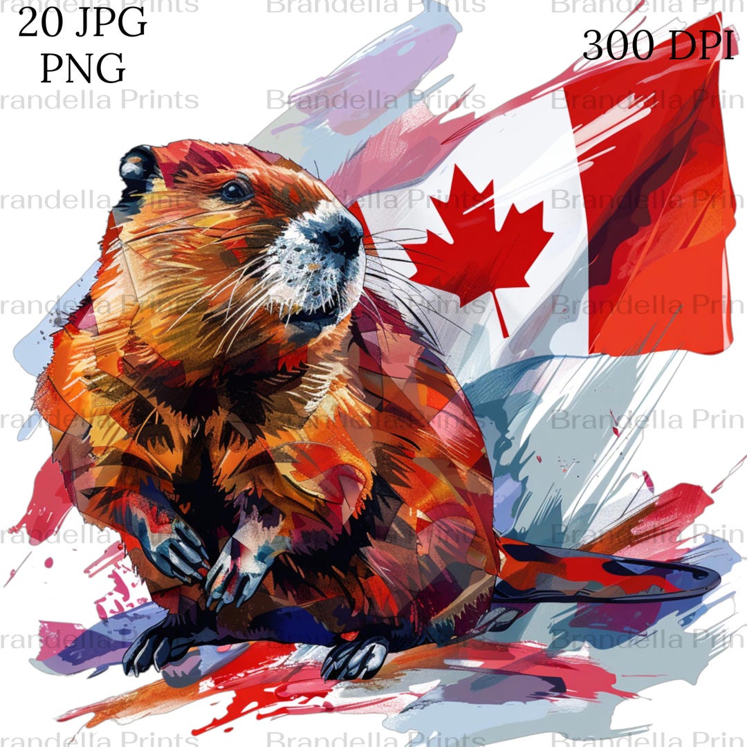 20 Canadian Beaver Clipart PNG/JPG 300dpi,digital Clipart,watercolor ...