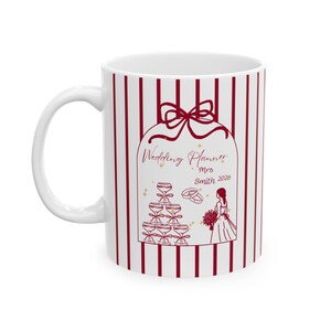 Vintage Striped Bakery Mug | Ceramic Coffee Cup