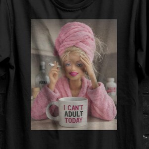 Camiseta con meme de cara de muñeca divertida, camiseta con cara de muñeca impactada, regalo para mujer, camiseta "Hoy no puedo ser adulto", camiseta de humor negro y provocativo, camisetas vergonzosas
