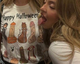 Sydney Sweeney Happy Halloween Dick Shirt, Happy Halloween Penis Shirt, Offensive Viral Meme On Social Network, Gift for Him, Gift for Her