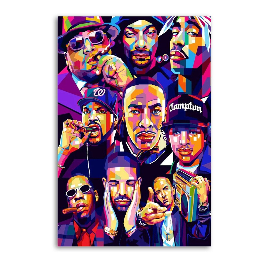 The Legend Rapper Hip Hop Painting on Canvas Wall Art Poster Picture ...