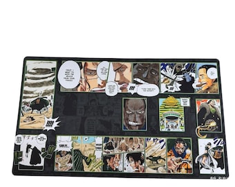 Sir Crocodile Manga Panel Playmat – One Piece Card Game Mat, Desert King Desk Mat