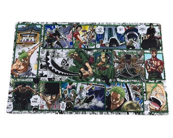 Roronoa Zoro Manga Panel Playmat – One Piece Santoryu Card Game Desk Mat