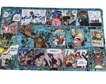 Franky Manga Panel Playmat – One Piece Card Game Mat, Anime Desk Mat