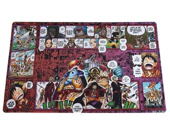 One Piece Straw Hats Anime Playmat – TCG Desk Mat, Non-Slip Rubber Base