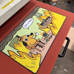 This is fine MTG Playmat – MTG Anti Slip - meme