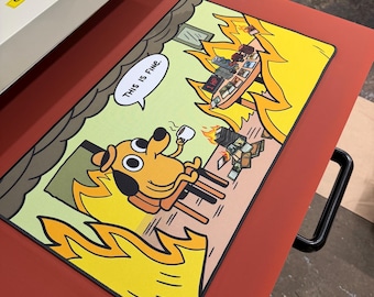 This is fine MTG Playmat – MTG Anti Slip - meme