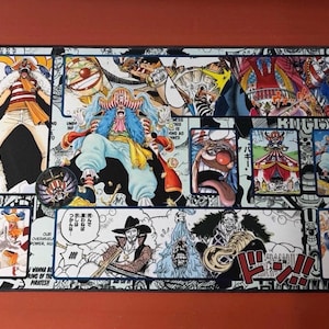 May include: Rectangular mousepad featuring a colorful collage of manga-style illustrations. The design includes various characters in action poses, speech bubbles, and bold Japanese text. The dominant colors are white, black, red, and blue.