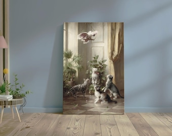 Kittens Boudoir Canvas Print – Carl Reichert Vintage Cat Art Home Decor