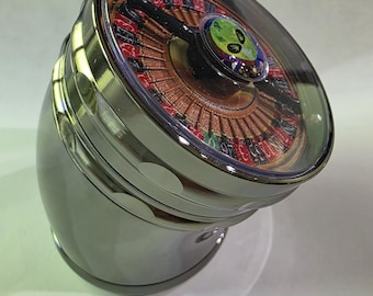 63mm Roulette Spinner Grinder – Casino Style Metal Herb Grinder
