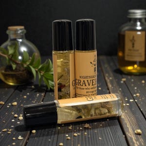 Aceite de colonia Gravebound / Gothic Witchy / Roll-on de incienso, mirra y pachulí / Aceite de fragancia masculina / Orquídea negra
