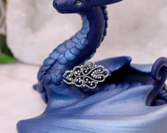 Dragon Fantasy Sculpture, Mythical Creature, Polymer Clay Creation
