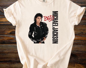 Michael Jackson Bad Shirt MJ Vintage Graphic Tee King of Pop 80s Music Shirt Retro Comfort Colors Michael Jackson Shirt Unisex Fan Gift