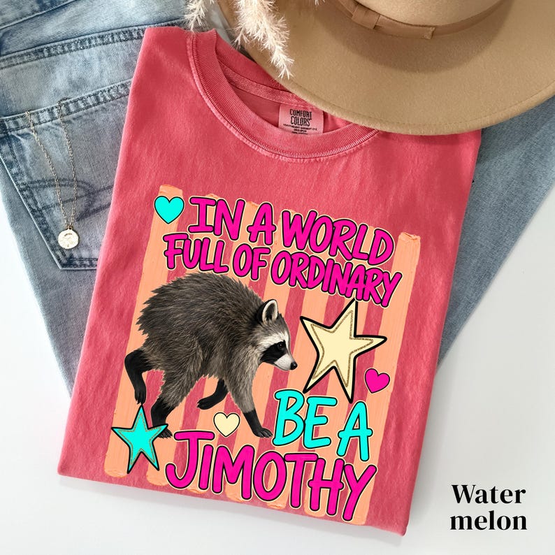 Be a Jimothy Shirt, Viral Jimothy Raccoon Shirt, Seattle Viral Comfort Colors Shirt, Trash Panda Tee, Short King Jimothy, Cute Baby Raccoon image 9