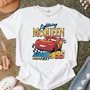 Lightning McQueen Shirt, Vintage Cars Tee, Retro Racing Graphic Shirt, Disney Pixar Cars 95, Think Fast Shirt, Trendy Oversized Tee image 16