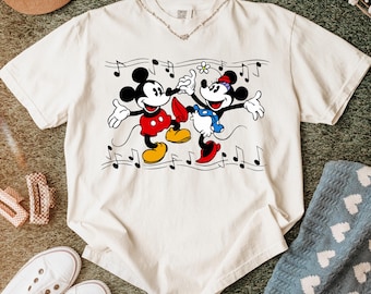 Comfort Colors Mickey Minnie Disney Trip Music Shirt, Disney Vacation Shirt, Magic Kingdom Family Trip Tee, Disneyland Dance Travel Shirt