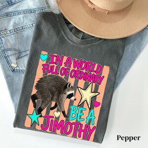 Be a Jimothy Shirt, Viral Jimothy Raccoon Shirt, Seattle Viral Comfort Colors Shirt, Trash Panda Tee, Short King Jimothy, Cute Baby Raccoon image 5