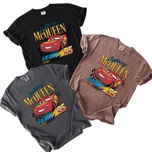 Lightning McQueen Shirt, Vintage Cars Tee, Retro Racing Graphic Shirt, Disney Pixar Cars 95, Think Fast Shirt, Trendy Oversized Tee image 2