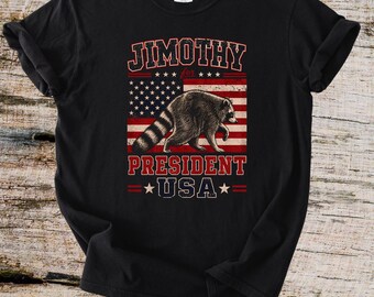 Comfort Colors® Jimothy For President Shirt, Viral Raccoon Tee, Ballard Seattle Meme T-Shirt, Satirical Political Animal Graphic Top