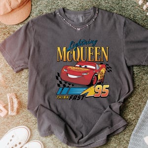 Lightning McQueen Shirt, Vintage Cars Tee, Retro Racing Graphic Shirt, Disney Pixar Cars 95, Think Fast Shirt, Trendy Oversized Tee image 12