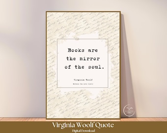 Virginia Woolf Quote Poster | Old Letter Design | Quote Wall Art for book lovers | Reading Nook Decor | Digital Download