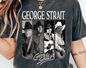 Camiseta Strait of America 2026, Sudadera vintage para fans de George Strait, Camiseta vintage de música western, Sudadera con capucha con estampado de George Strait tocando la guitarra
