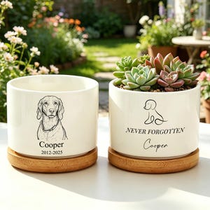 Personalized Pet Memorial Planter, Custom Dog Photo Flower Pot, Dog Loss Remembrance Gift, Dog Memorial Keepsake,Pet Loss Gift,Sympathy Gift