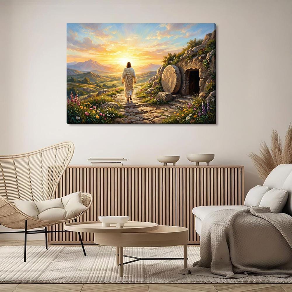 Jesus Christ Resurrection Canvas Print, Empty Tomb Wall Art, Christian ...