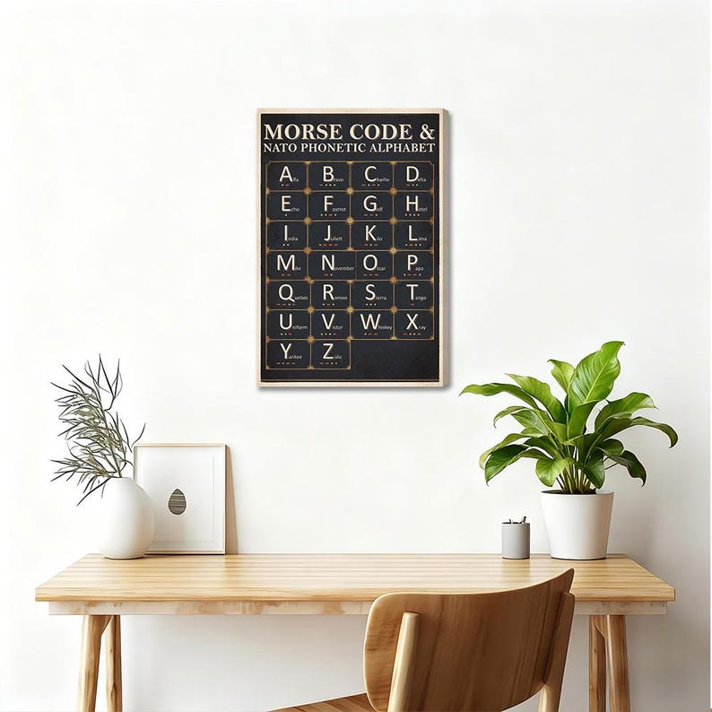 Morse Code NATO Phonetic Alphabet Canvas Wall Art – Aviation ...