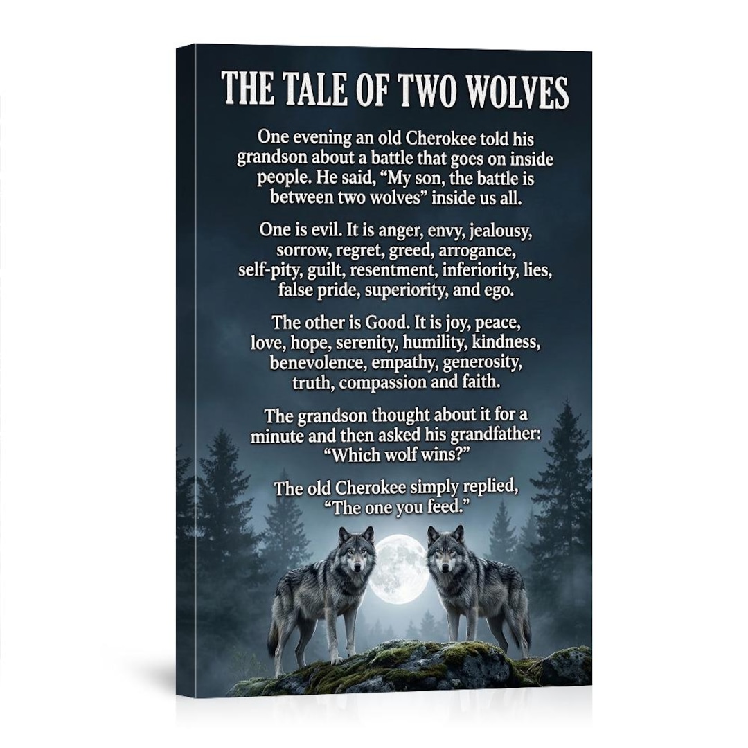 Tale Of Two Wolves The Tale of Two Wolves Native American Wisdom Wall Art Decor Poster ...