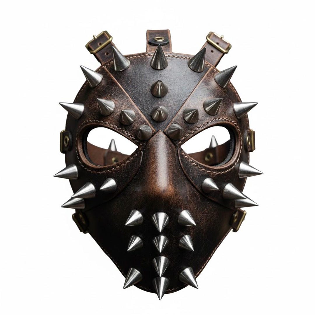 Spiked Leather Face Mask, Wasteland Raider, Post Apocalyptic Costume - Etsy