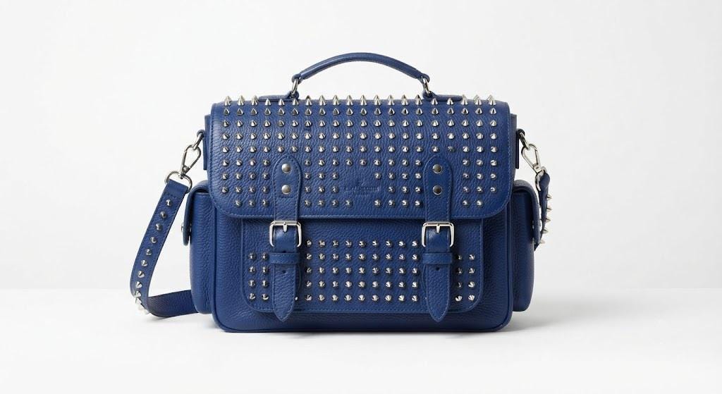 バッグ y2k One Shoulder bag Blue Leather Studs Blue Leather Bag With Studs - Etsy