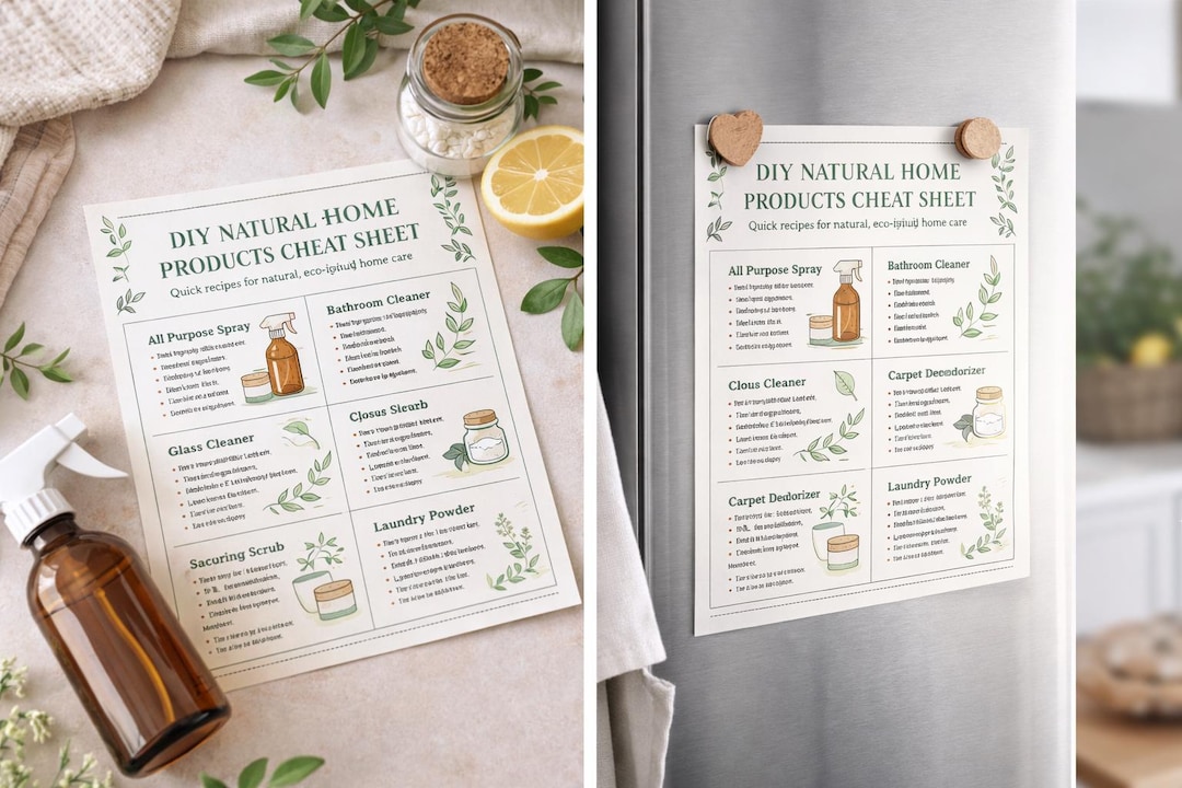 DIY Natural Home Products Cheat Sheet | Non-toxic Recipes | Printable Eco Guide PDF - Etsy
