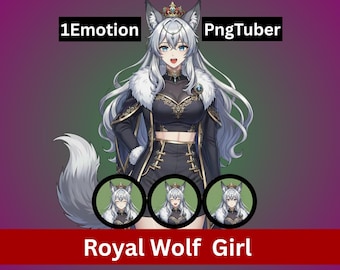 Chica Loba Real PNGTuber / Modelo VTuber prediseñado (archivo Veado-mini)